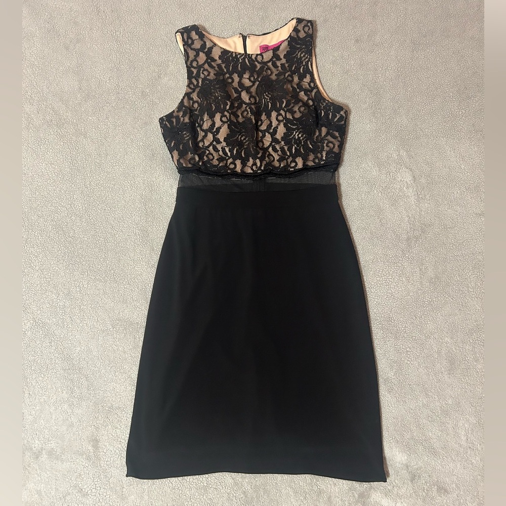 Morgan & Co. Black Glitter Formal Dress with Lace